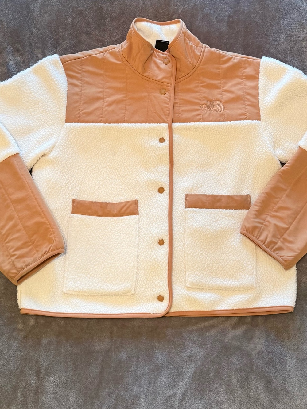 The North Face | Women's Cream & Tan Sherpa Jacket | Size = Large